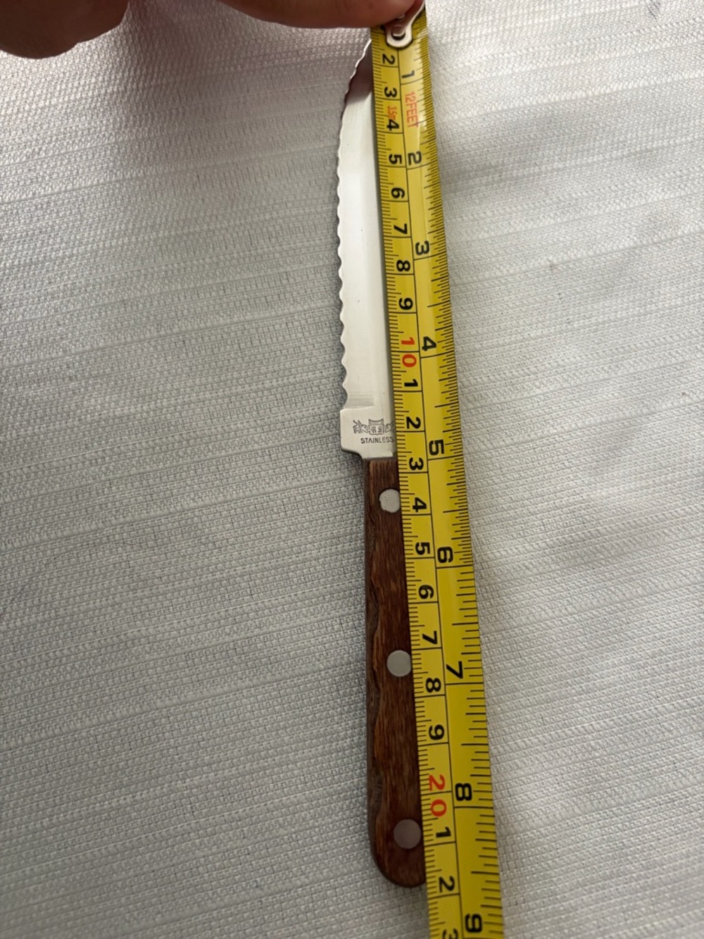 Vintage Stainless Serrated Knife Wood Handle 
R.S. Made in Japan Exc Cond
(F144) - Picture 9 of 10